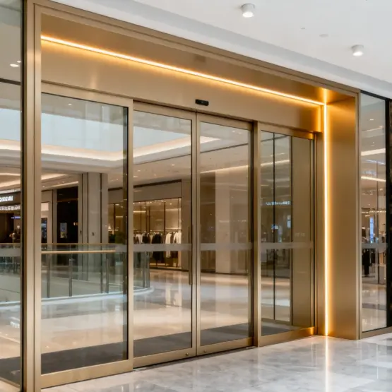 Puertas eléctricas de aleación de aluminio.