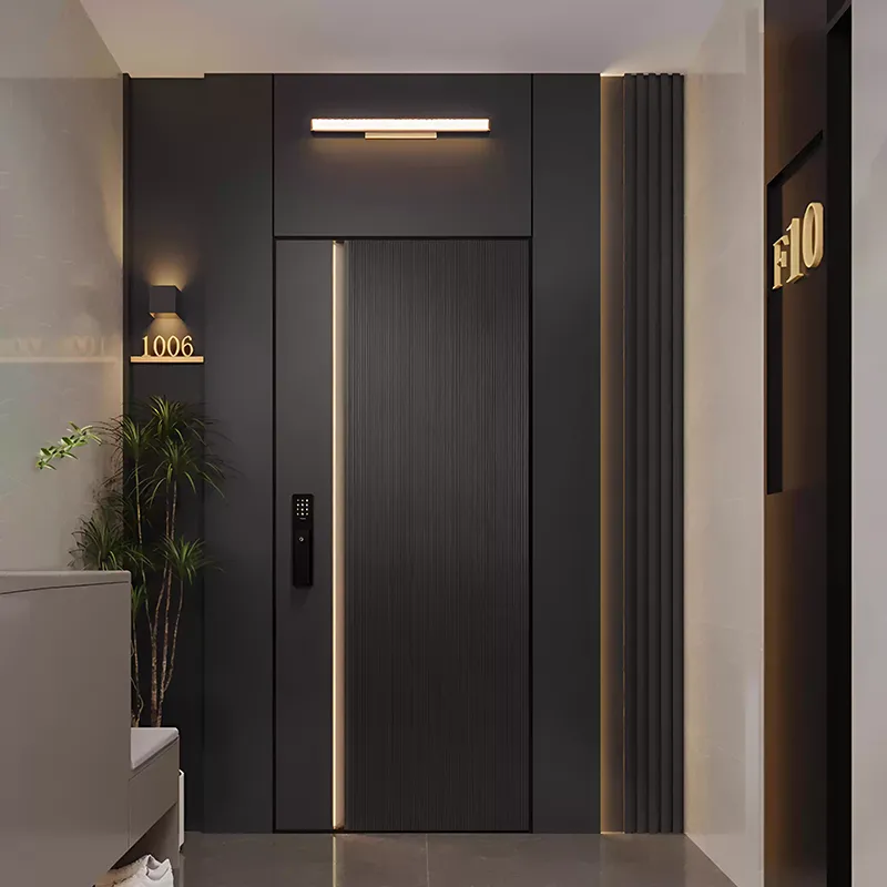 Puerta de entrada de aluminio macizo